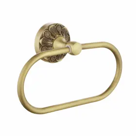 Lucyound B0bwmdnxg7 Antique Gold Towel Ring Oval Hand Holder Wall Mount Vintage