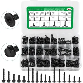 M4.2m4.8 Lukaisen 325pcs Self Tapping Screws Assortment Kit Black