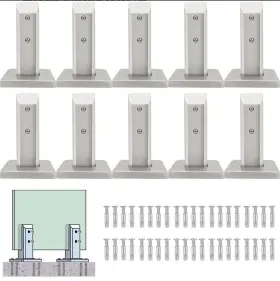 2205 Lukloy 10-pack Marine Grade Stainless Steel 3/8 Inch - 1/2 Glass Panel Fence Hardware