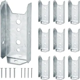 Lukloy 726084421349 Fence Bracket Repair Kit 10 Pack Galvanized 2x4 Brackets For Wood Rail In