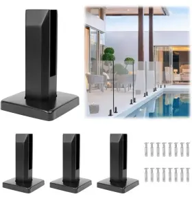 Ss2205-mb-960g Lukloy Glass Pool Fence Spigot Balustrade Railing Post Clamp Stainless Steel 4 X4 Black