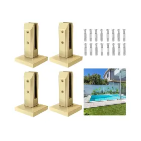 Ss304spigot-1.2kg-gold-p4 Lukloy 304 Stainless Steel Glass Spigots Pool Fence Spigot Clamp For Home Gar