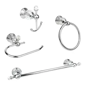 B0g38wbl87 Lumclaw Chrome Crystal Bathroom Hardware Adjustable 24 Inch Towel Bar Set