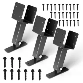 Lunacme 761086723862 Pergola Roof Riser 3pack Black Saddle 304 Stainless Steel Adjustable Angle Pe
