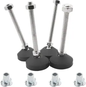 Luomorgo 445008039059 4 Pcs M8 Leveling Feet With T-nut Anti Skid Threaded Rubber