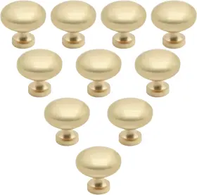 Hao0220730-0035 Luomorgo 10 Pack Gold Cabinet Knobs Round Kitchen Door