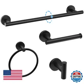 B0d7zpx9b9 Luxbaro Matte Black Bathroom Hardware Set Modern 18 Inch Towel Bar Wall Mount