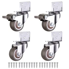 Lxn-ls15 Luxinika L-shaped Caster Wheels 1.5 Inch Small Side Mount Casters Set Of 4 Heavy Duty