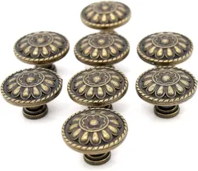 Lxz 779880188565 8 Pcs Vintage Antique Brass Knobs Handles -cabinet Medium