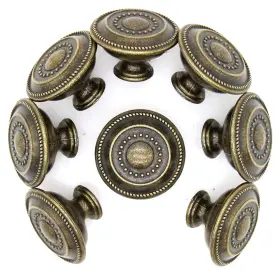 Lxz-shknob2021-brs-8p Lxz 8 Pcs Vintage Antique Brass Knobs Handles - Drawer Large