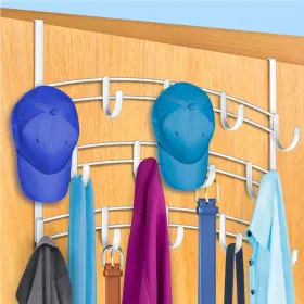 B0fjhtdv5z Lynk Professional Over Door Organizer - 14 Hook Rack For Towels Clothes Wardro