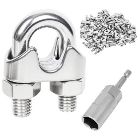 Ly05 Lyrlidr 24 Pcs 1/2 Inch Stainless Steel Wire Rope Cable Clamp Clips C