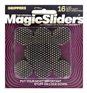 77514 Magic Sliders 6 Pack Gripper Pad Self-stick 1- Inch 16-pk