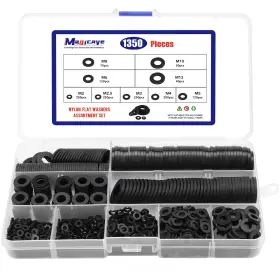 Washers-1350 Magicave 1350 Pcs Nylon M2 M2.5 M3 M4 M5 M6 M8 M10 M12 Washers-1350pcs