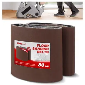 8x19de80grit Makiwork 8 Inch X 19 80 Grit Sanding Belts 12 Pack Ez Drum Sander Sandpaper R