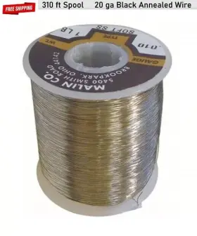 08-0348-001s Malin 20 Ga Black Annealed Bailing Tie Wire 310 Ft Spool 0.035 Dia