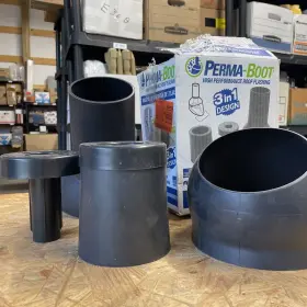 8-272-186 Manning Building Products Llc Perma-boot 312-3n1 Blk Black Plastic Roof Flashing 7-1/4 W X 9-3/4 H 8 L Inch