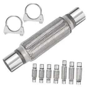 M1652 Mardatt 3pcs Exhaust Flex Pipe Heavy Duty Stainless Steel 2 Inch X 8 12