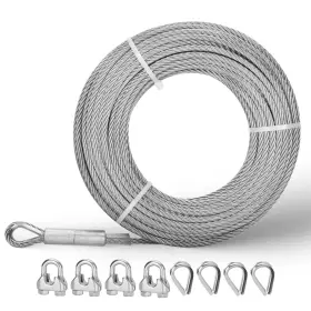 616100 Mariocsa 3/8 Inch Stainless Steel Cable 100ft 7x19 Strands Wire Rope With 12000 Lb