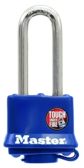 312dlh Master Lock 1-1/2 Inch Keyed Laminated Padlock Blue Weatherproof Cover 2- Long Shackle - 3