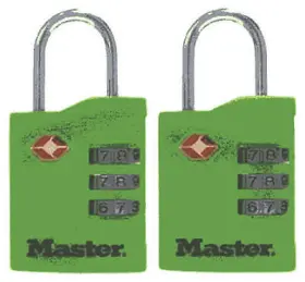 4684t Master Lock Co 2-pack 1-3/8 Inch Covered Brass Body Luggage