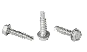 Hex-zin875-100 Maxbrite #8 X 3/4 Inch Hex Washer Head Self-drilling Tek Screw #8-18 Thread Long