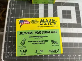 S225a-5 Maze Nails S225a5 New 5-pound 6d 2 Inch Double Dipped Ring-shank Split-less Siding