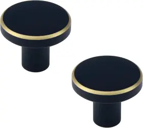 Mcredy 779296062404 Cabinet Knobs Drawer Pulls Handles 1x0.8 1 Inch 2 Pcs Black Gold