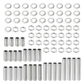 220124 Meccanixity Lamp Pipe Kit With Lock Nuts Teeth Washers 1/8ip Silver Tone