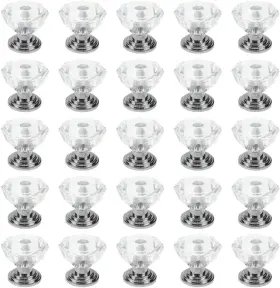 Qlyw-435 Meprotal 25pcs 3/4-inch Diameter Acrylic Crystal Small-size 20mm/0.79inch Silver