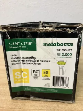 0054770 Metabo Hpt 1 1/2in 18 Gauge Galvanized Cap Staples 2000pk New