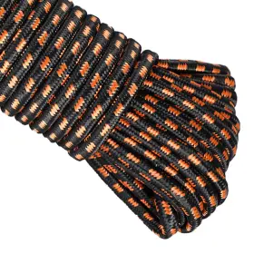 Metakit Rope 3/8in 100ft Black&orange 100 Ft. Diamond Braided Polypropylene 3/8 Inch 9.5mm High Strength Uti