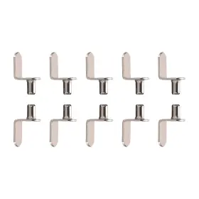 X0.39 Metallixity 746453187485 20pcs L-shelf Support Peg 0.24 Inch Durable Iron Shelf Bracket Pegs Silver