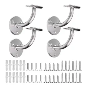 Metraxion 747515864672 Stair Railing Bracket 4 Pack Stainless Steel 316 Wall Mount Handrail