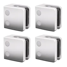 Metraxion 753763116968 Glass Clamp 316 Stainless Steel 5/16 Inch 3/8 1/2 4 Pack Satin Finish