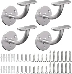 Metraxion 753763117040 Handrail Stair Brackets 4 Pack Heavy Duty Stainless Steel 304