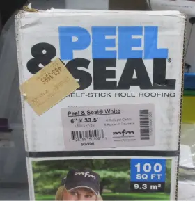 Mfm 725799501063 Peel And Seal Self Stick Roll Roofing 6 - Inch X 33.5 White