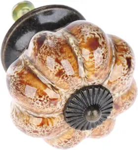 Sz070030013653rk-1 Mgoodoo Pumpkin Drawer Knobs Pull Handles Made Of Ceramic With Leopard 1pc White