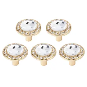 Sz070280012383rk-2-u5 Mgoodoo 5pcs Gold Crystal Rhinestone Knobs 1.2inch Brass 5 Pieces