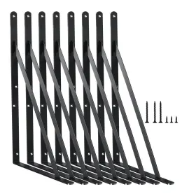 Bxgzc-283 Mhmydz 8 Pack L14 X H 10 Inch Black Heavy Duty Shelf Brackets With Screws Metal Br