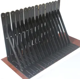 Bxgzc-305 Mhmydz 16 Pack L12 X H 8 Inch Black Heavy Duty Shelf Brackets With Screws Metal Br