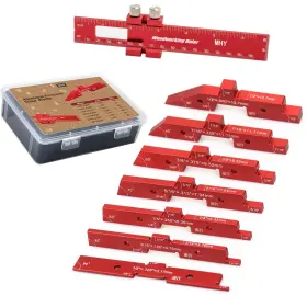 Mhy-lk-001 Mhy Precision Router Table Setup Blocks - 8pcs Aircraft Aluminum Height/depth