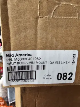 M00030401082 Mid America 00030401082 Midamerica #m00030401082 Splite Block Mini Mount 10pk 082 Linen