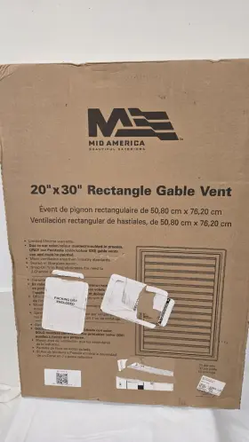 Mid-america 080192003768 Vinyl Gable Vent 20 X30 White #001