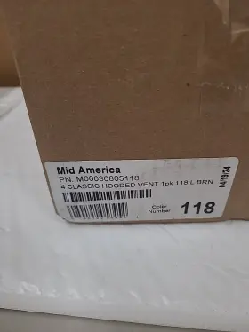 M00030805118 Mid America Classic Hooded Vent 1pk 118 Brown