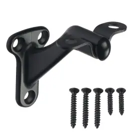 Midofar 766559740612 Matte Black Heavy Duty Handrail Brackets 3-pack For Stair Rail Installation