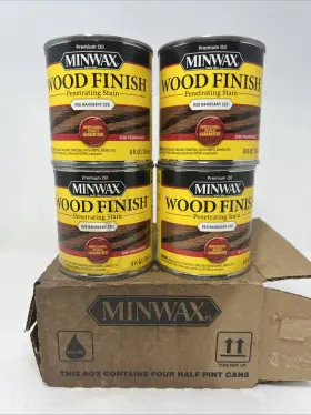 22250 Minwax Box Of 4 2250 1/2pt Red Mahogany 225 Semi-transparent Stain
