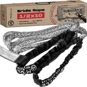 Jl2304-br Miolle Tree Saver Tow Strap 1/2/ftft X10ft - Bridle Recovery Rope W.l.l. -9000 Lbs He