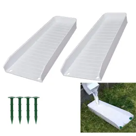 Mk002a-1 Misdenk Rain Gutter Downspout Extension Splash White A - 2pcs