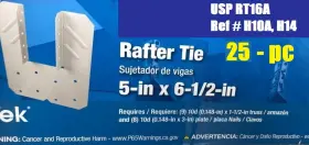 Fl050218c Mitek Rt16a Esr-2685 Usp Rafter Tie Lot 25 5 Inch X 6 1/2 H10a H14
